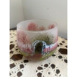 Hand Painted Summer Garden Tea Light Candle Holder